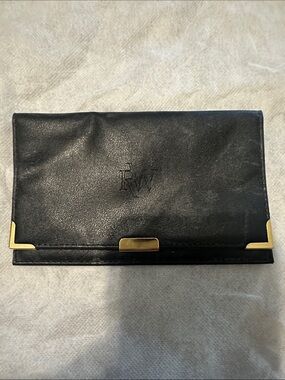 Raymond Weil vintage Black Leather Wallet with Brass Snap